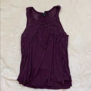 American Eagle purple lace detailed tank